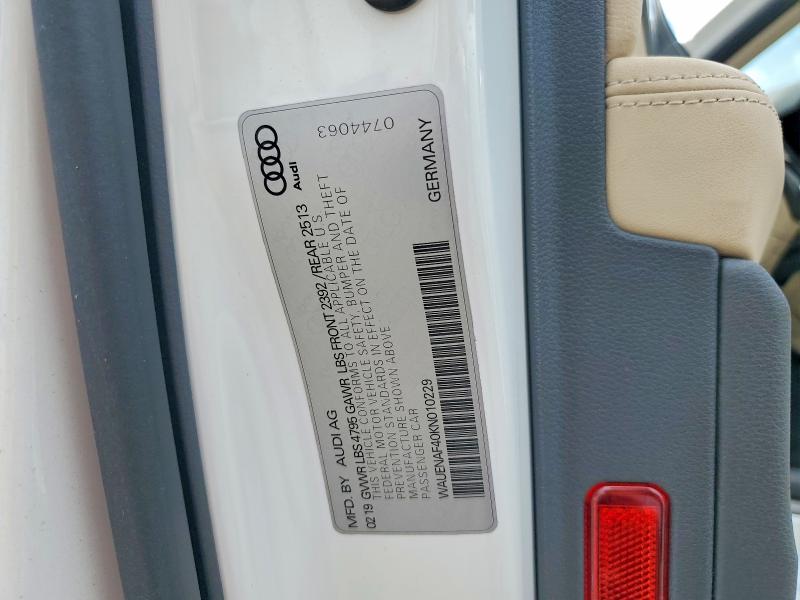 Aukcja sprzedaży 2019 Audi A4, vin: WAUENAF40KN010229, numer aukcji: 59814306