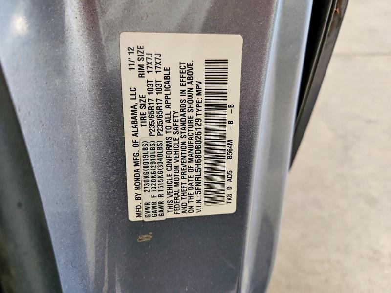 Aukcja sprzedaży 2013 Honda Odyssey, vin: 5FNRL5H68DB026129, numer aukcji: 59401576