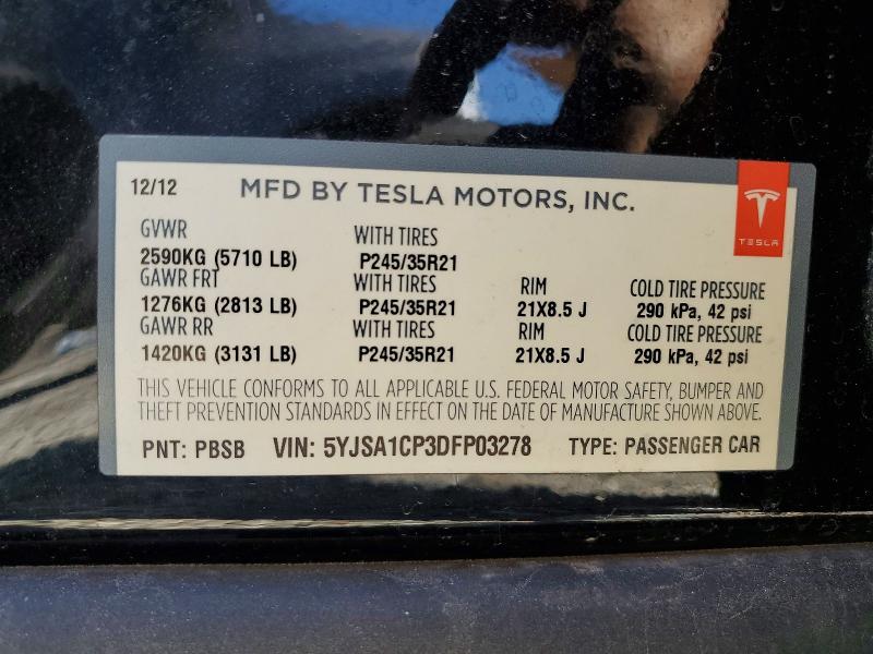 Aukcja sprzedaży 2013 Tesla Model S, vin: 5YJSA1CP3DFP03278, numer aukcji: 56899356