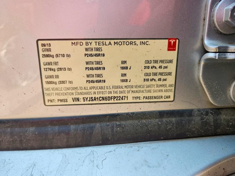 62989346 :رقم المزاد ، 5YJSA1CN6DFP22471 vin ، 2013 Tesla Model S مزاد بيع