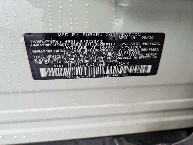 Продаж на аукціоні авто 2021 Subaru Forester, vin: JF2SKAXC6MH417883, номер лоту: 85985625