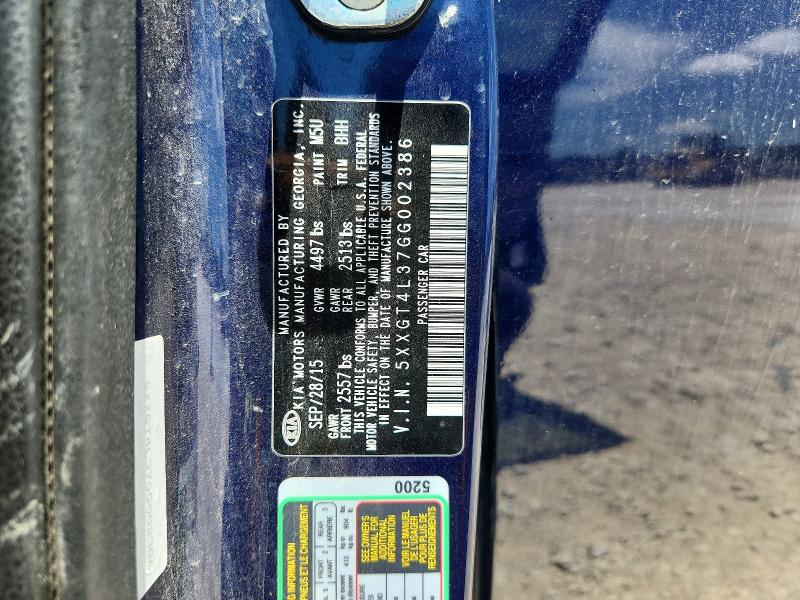 Продажа на аукционе авто 2016 Kia Optima, vin: 5XXGT4L37GG002386, номер лота: 62717726