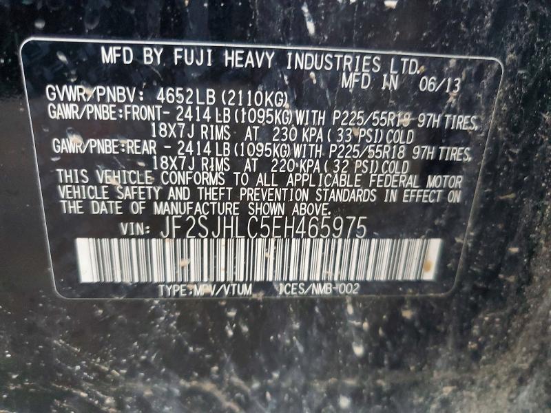 61845326 :رقم المزاد ، JF2SJHLC5EH465975 vin ، 2014 Subaru Forester مزاد بيع
