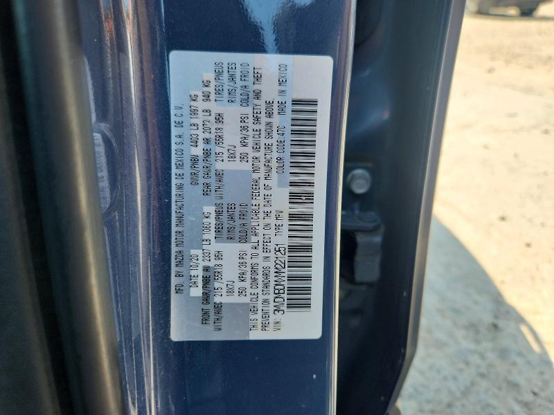 62443876 :رقم المزاد ، 3MVDMBDMXMM221251 vin ، 2021 Mazda Cx-30 مزاد بيع