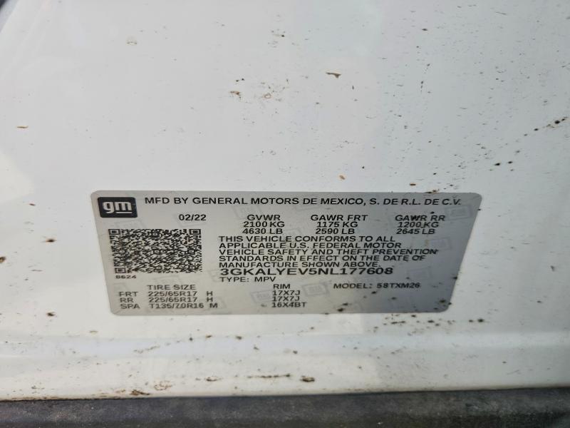 60353416 :رقم المزاد ، 3GKALYEV5NL177608 vin ، 2022 Gmc Terrain مزاد بيع
