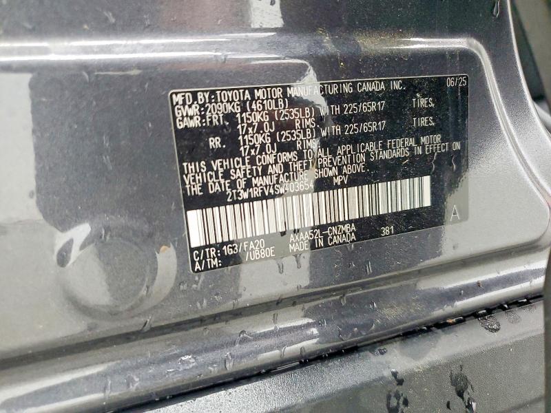 57013566 :رقم المزاد ، 2T3W1RFV4SW403654 vin ، 2025 Toyota Rav4 مزاد بيع