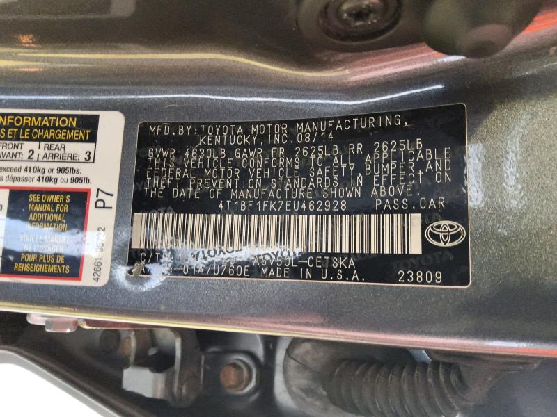 Продажа на аукционе авто 2014 Toyota Camry, vin: 4T1BF1FK7EU462928, номер лота: 60897386