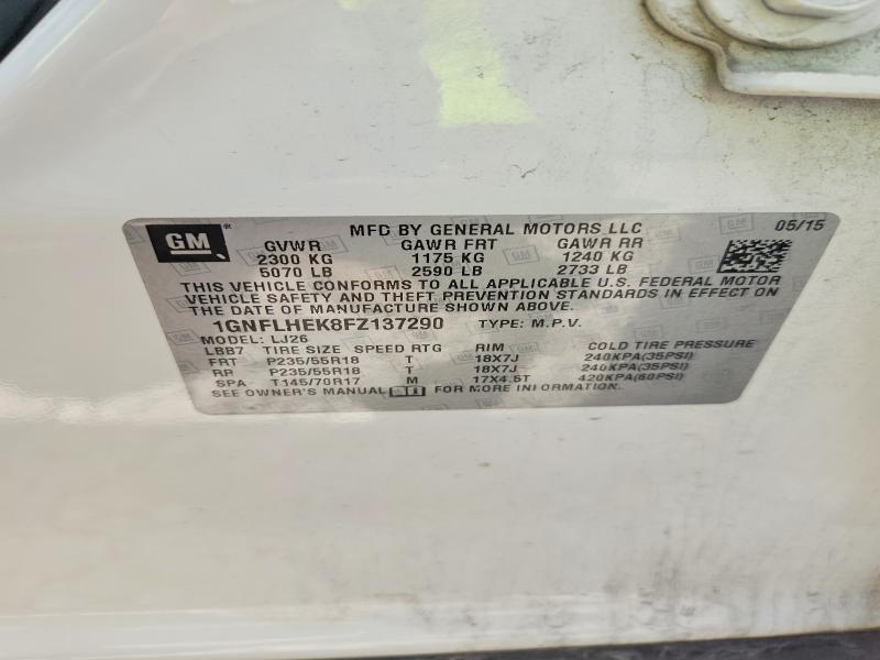 Auction sale of the 2015 Chevrolet Equinox, vin: 1GNFLHEK8FZ137290, lot number: 59313396