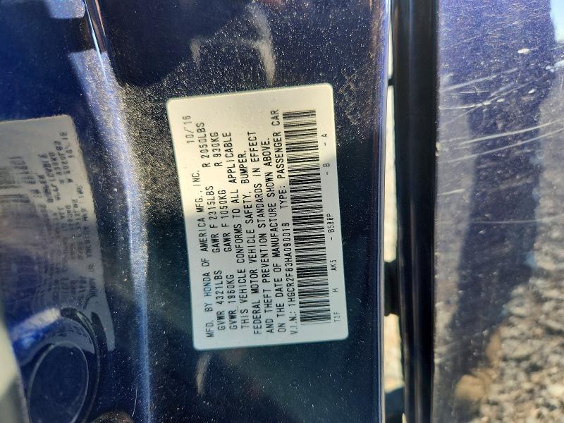 Aukcja sprzedaży 2017 Honda Accord, vin: 1HGCR2F83HA090019, numer aukcji: 53343556