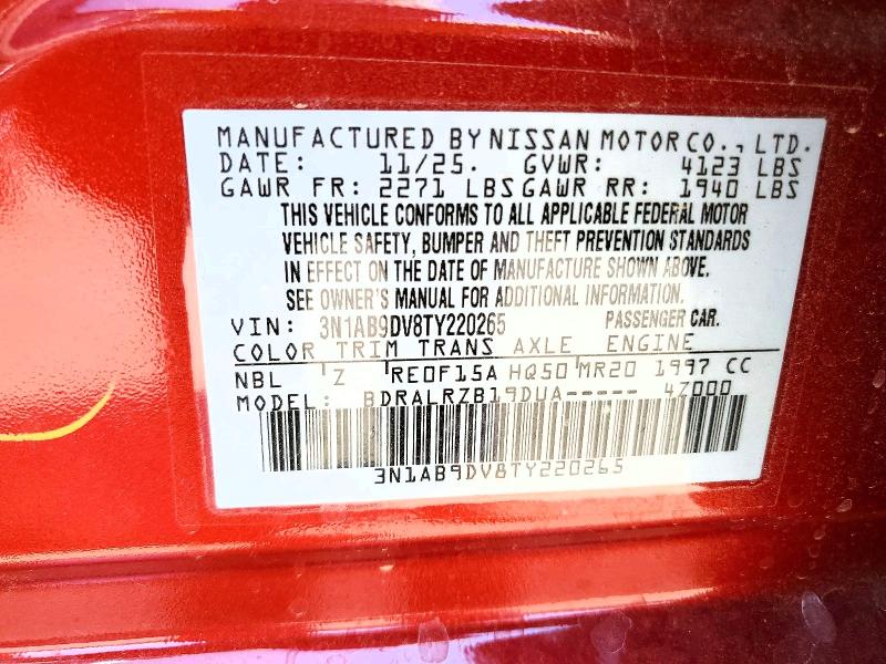 Aukcja sprzedaży 2026 Nissan Sentra, vin: 3N1AB9DV8TY220265, numer aukcji: 60071466