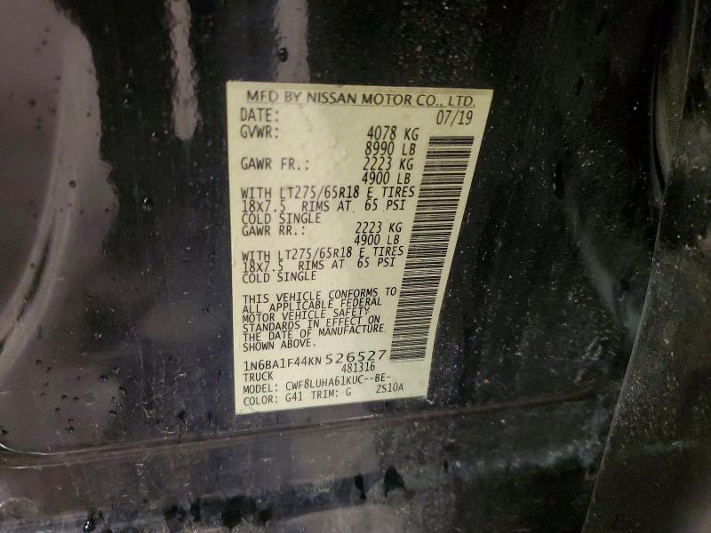 2019 Nissan Titan Xd მანქანა იყიდება აუქციონზე, vin: 1N6BA1F44KN526527, აუქციონის ნომერი: 61413716