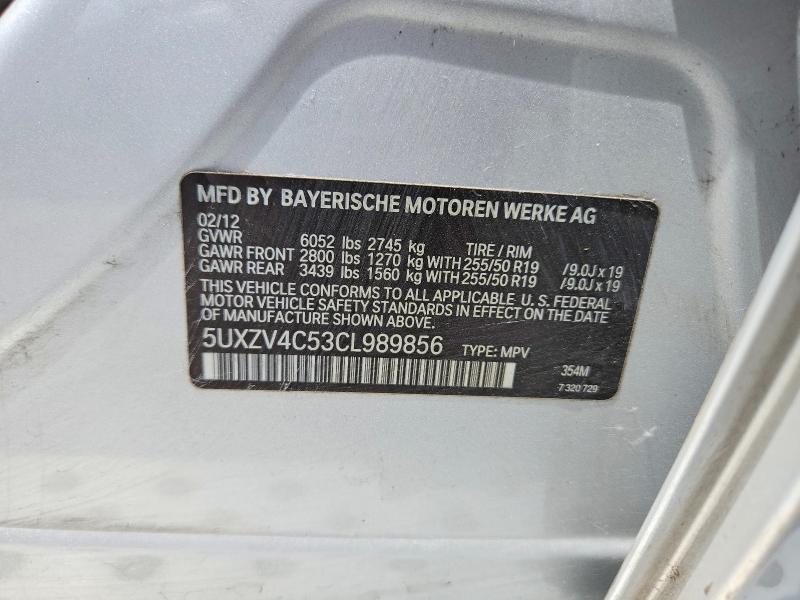 Продаж на аукціоні авто 2012 Bmw X5, vin: 5UXZV4C53CL989856, номер лоту: 59616516