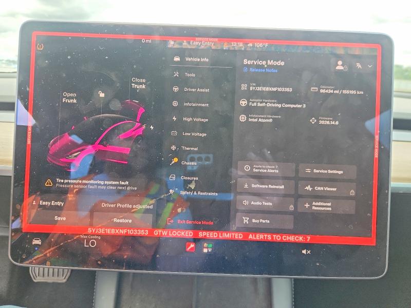 Auction sale of the 2022 Tesla Model 3, vin: 5YJ3E1EBXNF103353, lot number: 61008686