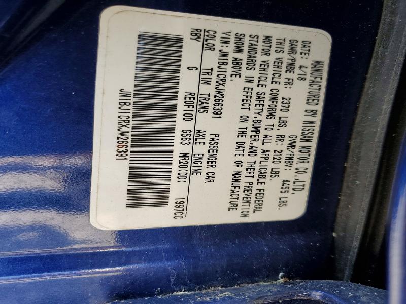 61584206 :رقم المزاد ، JN1BJ1CRXJW266391 vin ، 2018 Nissan Rogue Sport مزاد بيع