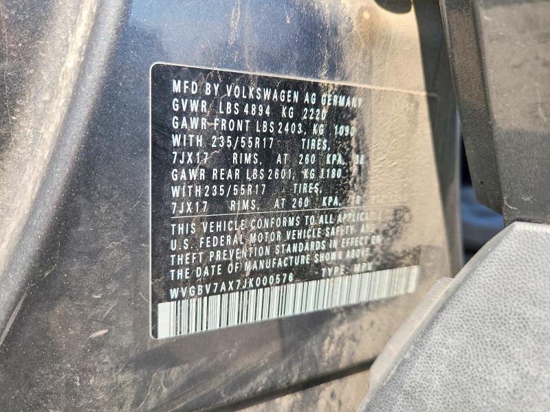 Aukcja sprzedaży 2018 Volkswagen Tiguan Limited, vin: WVGBV7AX7JK000576, numer aukcji: 59802836