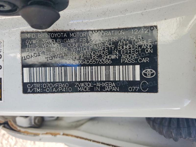 Продажа на аукционе авто 2013 Toyota Prius, vin: JTDKN3DU4D5573386, номер лота: 59843946