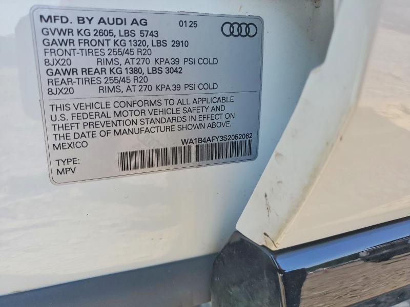 61792426 :رقم المزاد ، WA1B4AFY3S2052062 vin ، 2025 Audi Sq5 مزاد بيع