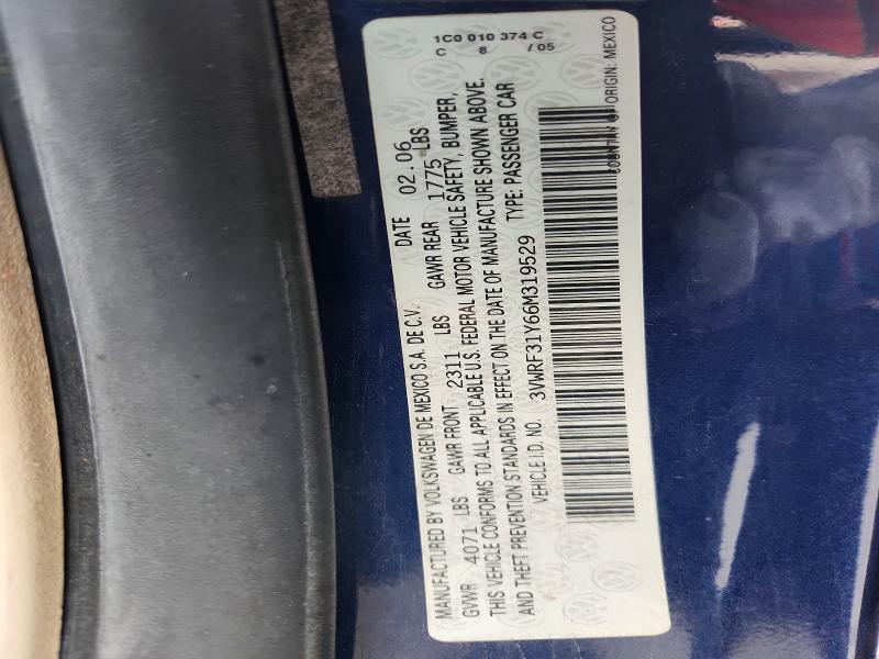 Aukcja sprzedaży 2006 Volkswagen New Beetle, vin: 3VWRF31Y66M319529, numer aukcji: 62169796