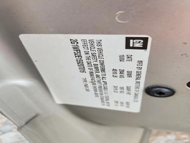 61840946 :رقم المزاد ، 2G1WF52E159207016 vin ، 2005 Chevrolet Impala مزاد بيع