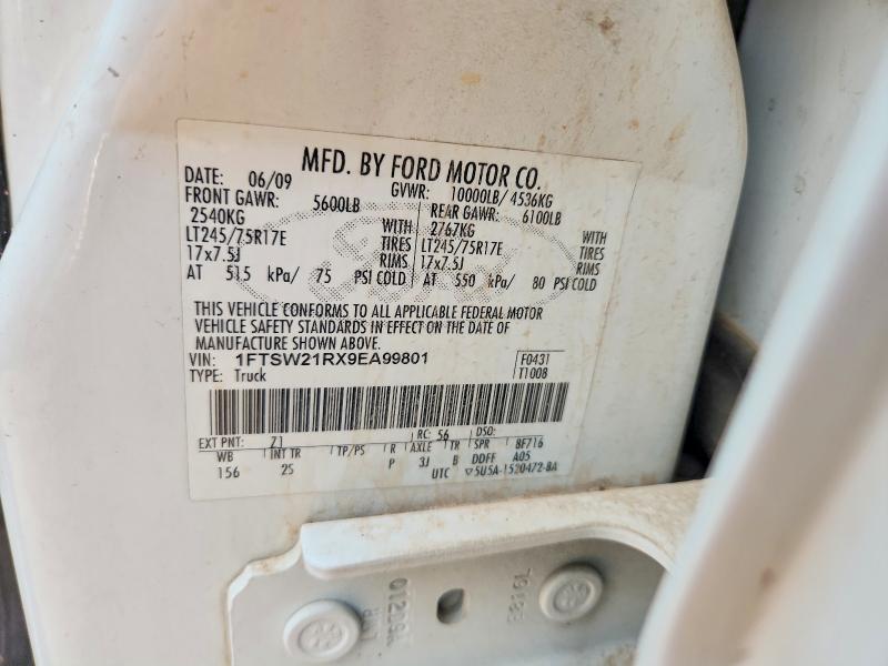 60387286 :رقم المزاد ، 1FTSW21RX9EA99801 vin ، 2009 Ford F250 مزاد بيع