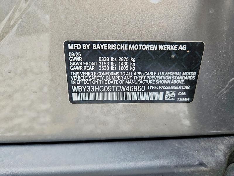 62945836 :رقم المزاد ، WBY33HG09TCW46860 vin ، 2026 Bmw I5 مزاد بيع