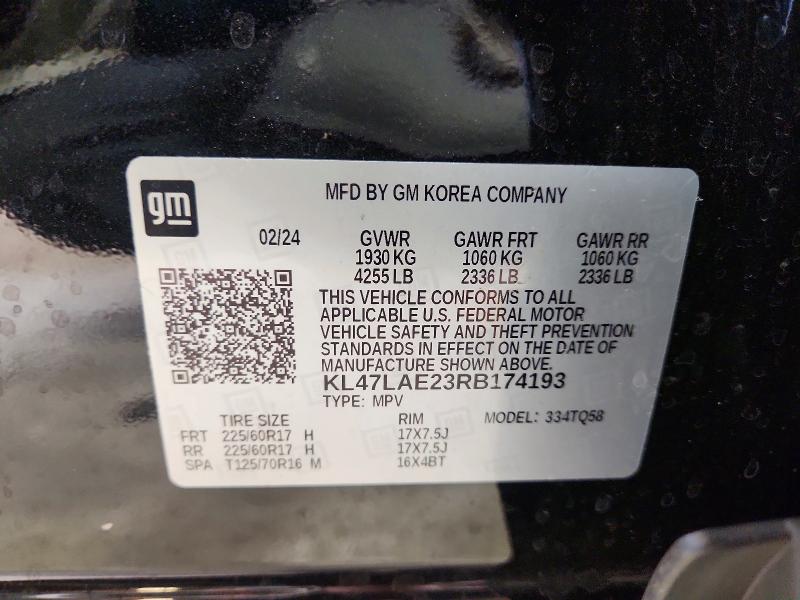 60223746 :رقم المزاد ، KL47LAE23RB174193 vin ، 2024 Buick Envista مزاد بيع