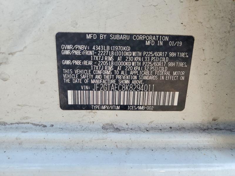 Продажа на аукционе авто 2019 Subaru Crosstrek, vin: JF2GTAEC8K8294011, номер лота: 60718866