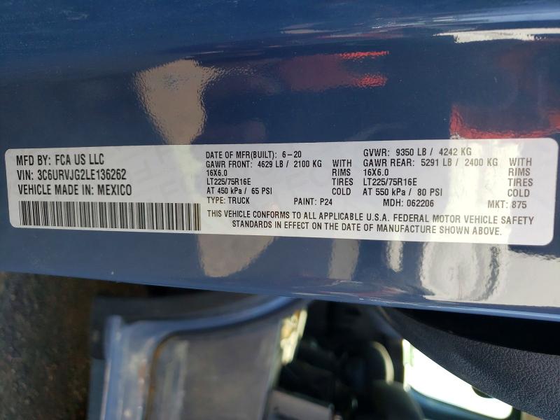 Продажа на аукционе авто 2020 Ram Promaster 3500, vin: 3C6URVJG2LE136262, номер лота: 60156116