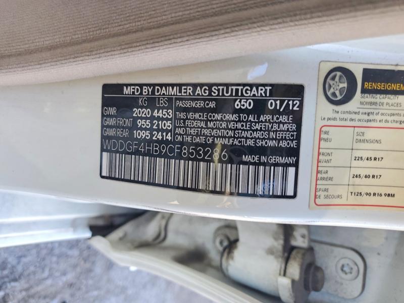 2012 Mercedes-benz C მანქანა იყიდება აუქციონზე, vin: WDDGF4HB9CF853286, აუქციონის ნომერი: 59395166