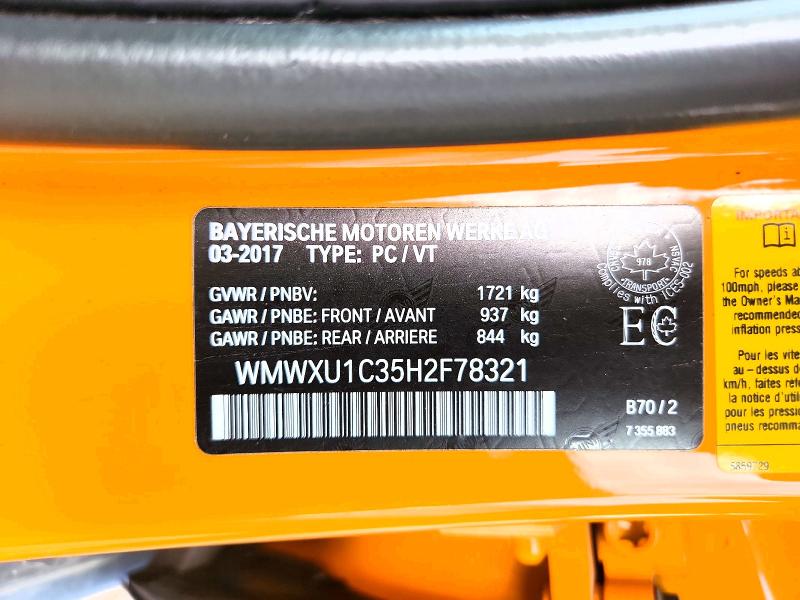 Продаж на аукціоні авто 2017 Mini Cooper, vin: WMWXU1C35H2F78321, номер лоту: 59249416