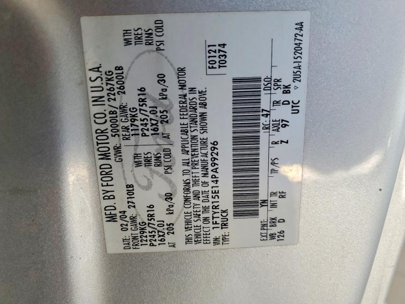 61432966 :رقم المزاد ، 1FTYR15E14PA99296 vin ، 2004 Ford Ranger مزاد بيع