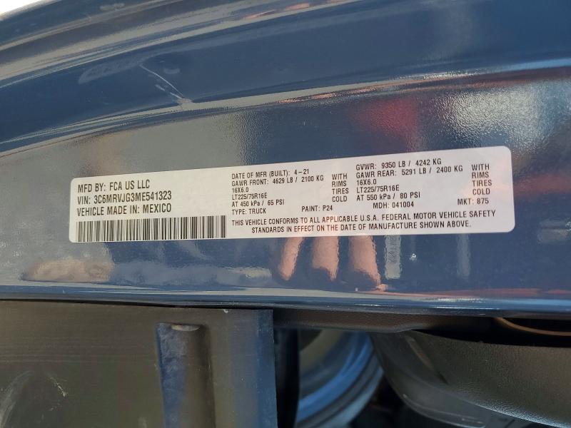 Aukcja sprzedaży 2021 Ram Promaster 3500, vin: 3C6MRVJG3ME541323, numer aukcji: 59809976