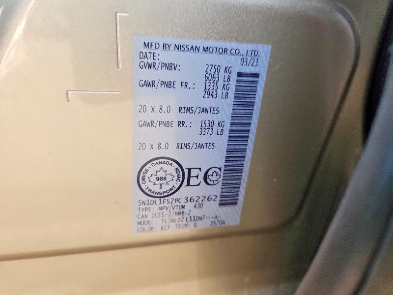 Aukcja sprzedaży 2023 Infiniti Qx60, vin: 5N1DL1FS2PC362262, numer aukcji: 59287766