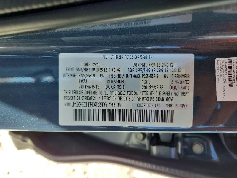 2024 Mazda Cx-5 მანქანა იყიდება აუქციონზე, vin: JM3KFBCL6R0452905, აუქციონის ნომერი: 62461456