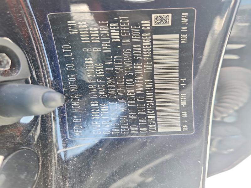 Aukcja sprzedaży 2018 Honda Civic, vin: JHMFC1F34JX018078, numer aukcji: 62546326
