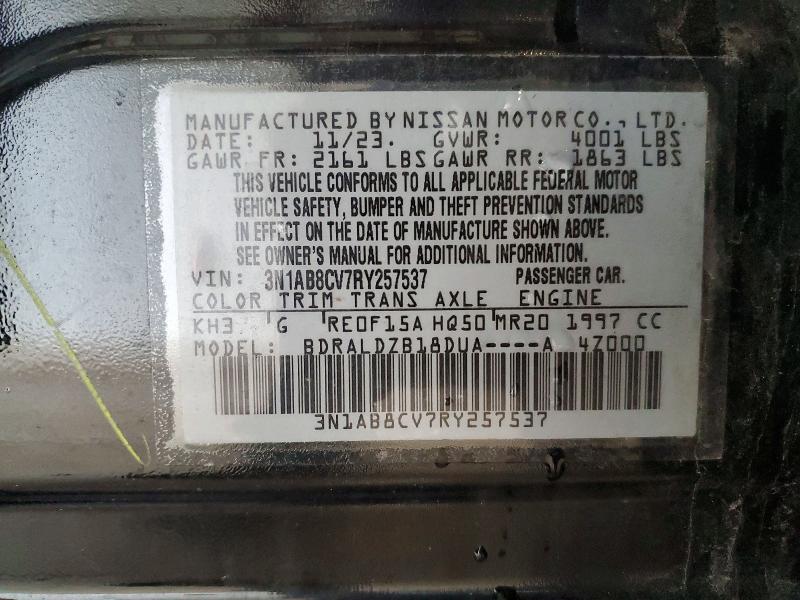 Продажа на аукционе авто 2024 Nissan Sentra, vin: 3N1AB8CV7RY257537, номер лота: 61663676