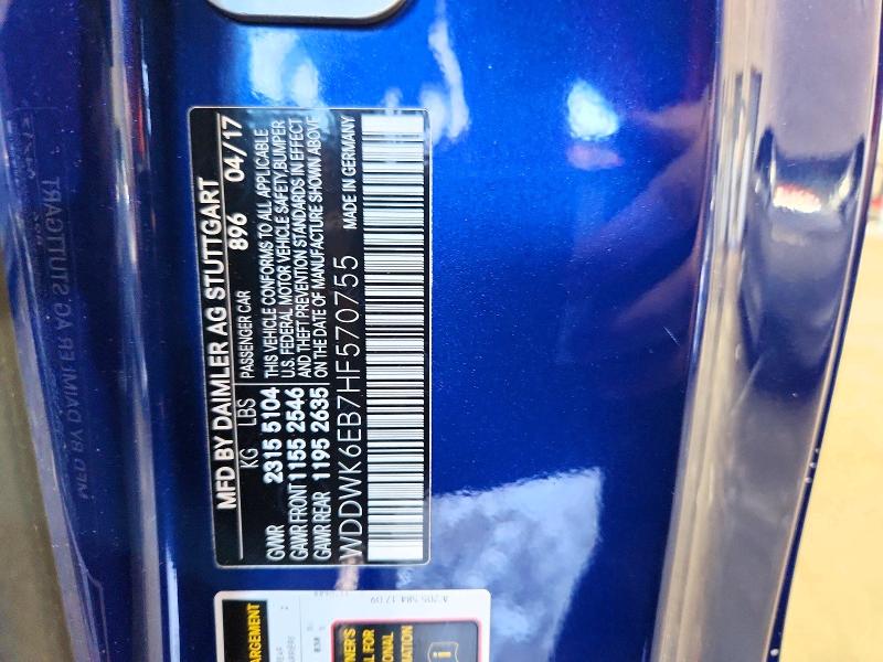 Продажа на аукционе авто 2017 Mercedes-benz C, vin: WDDWK6EB7HF570755, номер лота: 85627025
