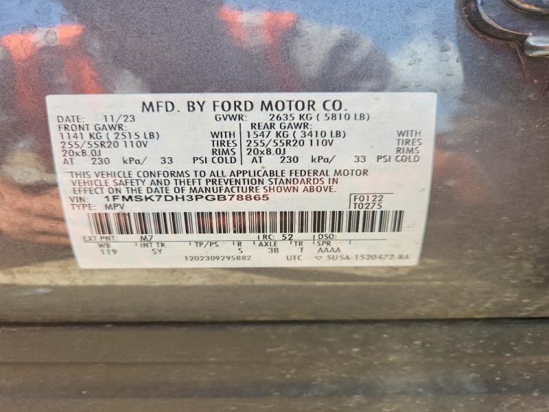 61233946 :رقم المزاد ، 1FMSK7DH3PGB78865 vin ، 2023 Ford Explorer مزاد بيع