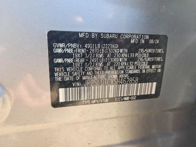 62342166 :رقم المزاد ، JF2SLDTCXSH462858 vin ، 2025 Subaru Forester مزاد بيع