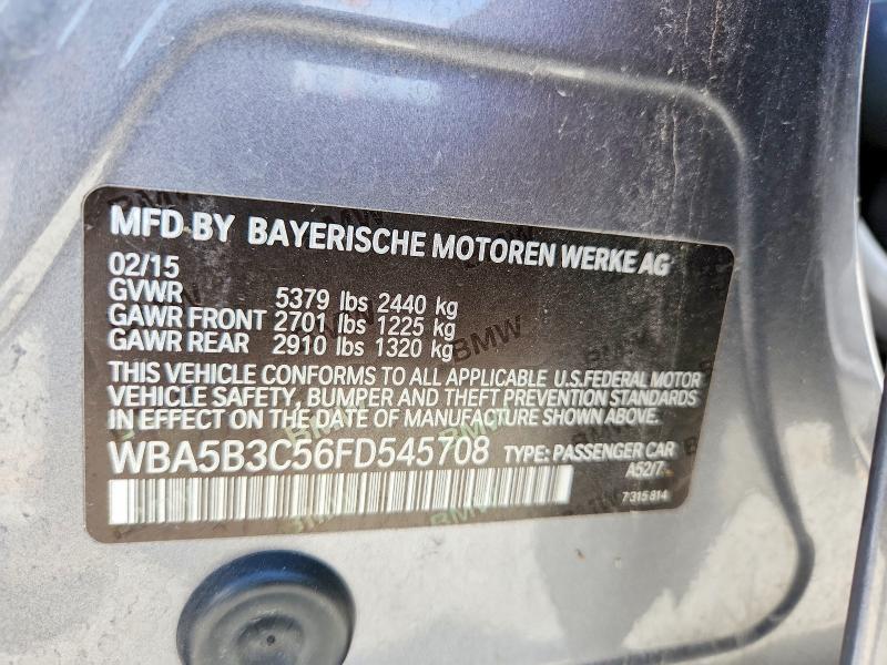 60621966 :رقم المزاد ، WBA5B3C56FD545708 vin ، 2015 Bmw 535 مزاد بيع