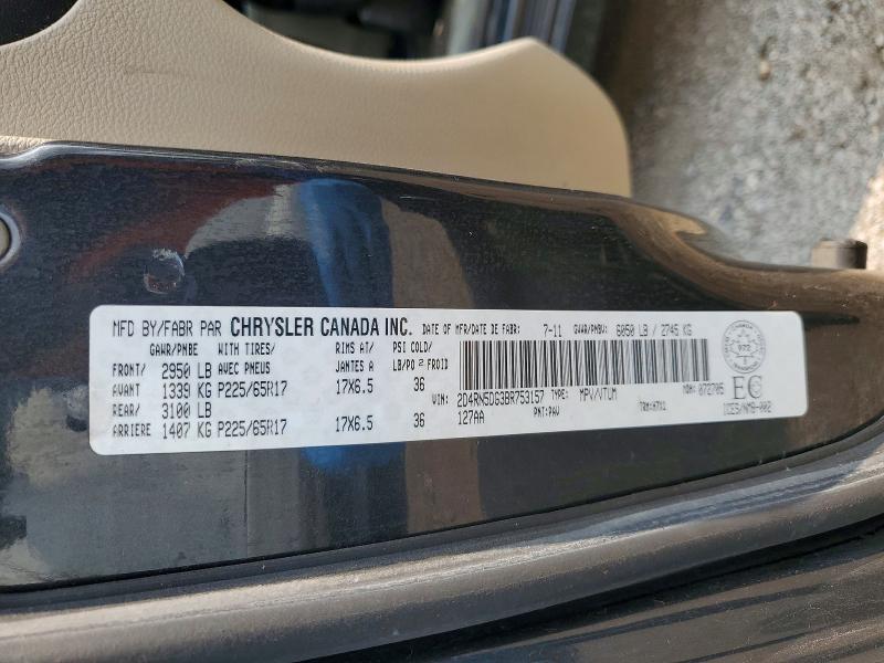 62436966 :رقم المزاد ، 2D4RN5DG3BR753157 vin ، 2011 Dodge Grand Caravan مزاد بيع