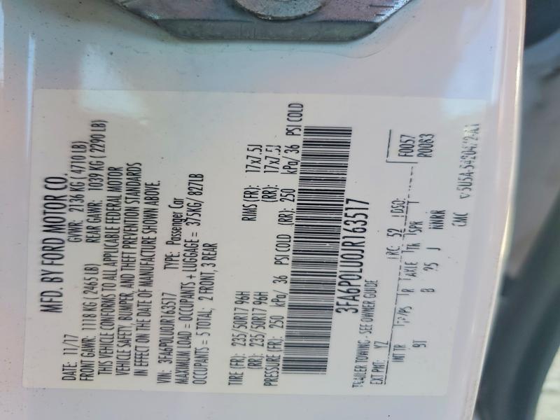 Продаж на аукціоні авто 2018 Ford Fusion, vin: 3FA6P0LU0JR163517, номер лоту: 60969846