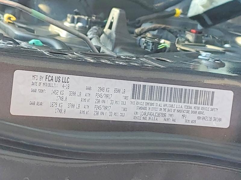 Aukcja sprzedaży 2018 Jeep Grand Cherokee, vin: 1C4RJFAG4JC387896, numer aukcji: 62390576