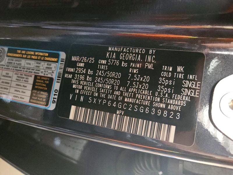 2025 Kia Telluride მანქანა იყიდება აუქციონზე, vin: 5XYP64GC2SG639823, აუქციონის ნომერი: 59845246
