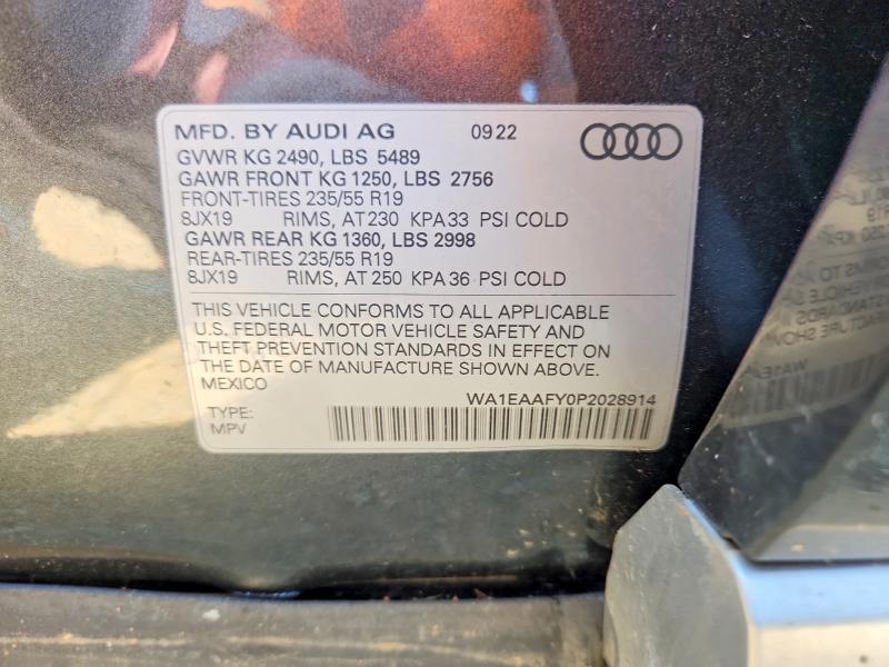 Продажа на аукционе авто 2023 Audi Q5, vin: WA1EAAFY0P2028914, номер лота: 63404426