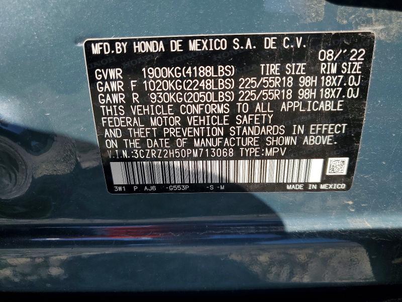 Продаж на аукціоні авто 2023 Honda Hr-v, vin: 3CZRZ2H50PM713068, номер лоту: 61664426