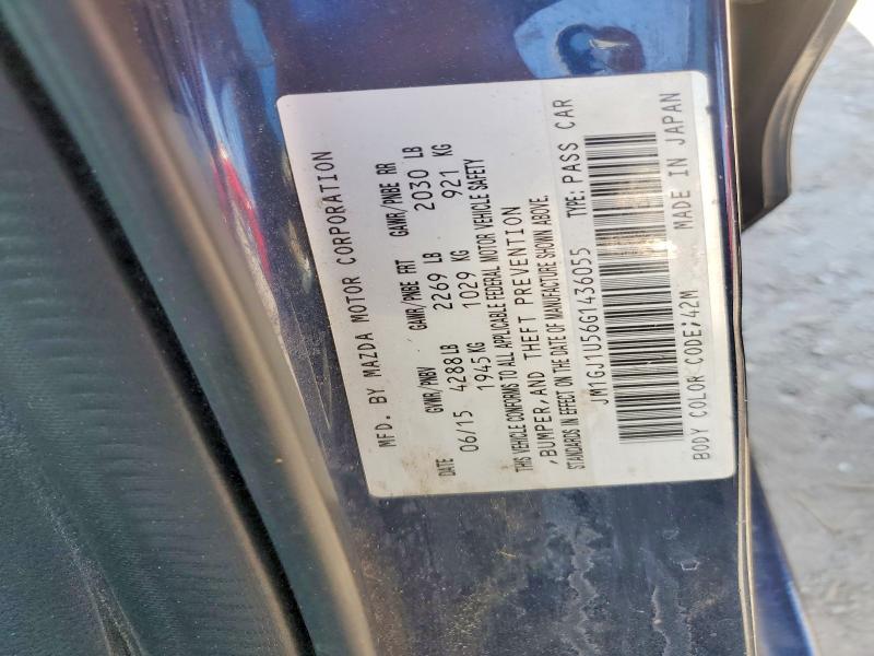 62125236 :رقم المزاد ، JM1GJ1U56G1436055 vin ، 2016 Mazda 6 مزاد بيع