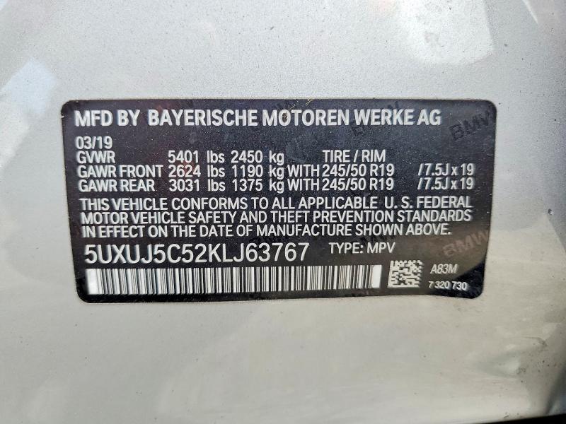Продажа на аукционе авто 2019 Bmw X4, vin: 5UXUJ5C52KLJ63767, номер лота: 60984886