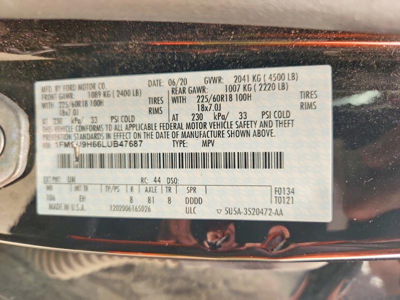Продажа на аукционе авто 2020 Ford Escape, vin: 1FMCU9H66LUB47687, номер лота: 61228306