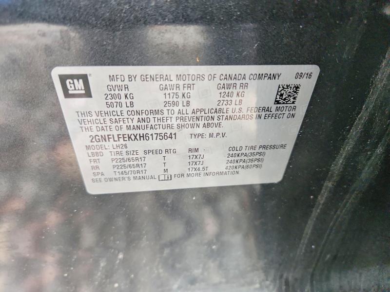 63045956 :رقم المزاد ، 2GNFLFEKXH6175641 vin ، 2017 Chevrolet Equinox مزاد بيع